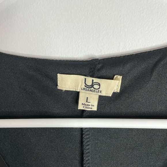 Ya Los Angeles Womens Cocktail Dress Long Sleeve Chiffon Black V-Neck Size “L” - Picture 3 of 16